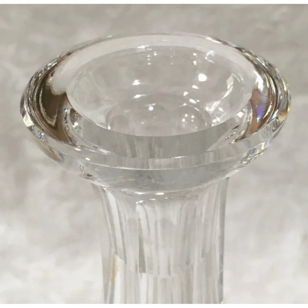 Vintage Crystal Decanter Bottle Diamond Cut Pattern Clear -No Stopper